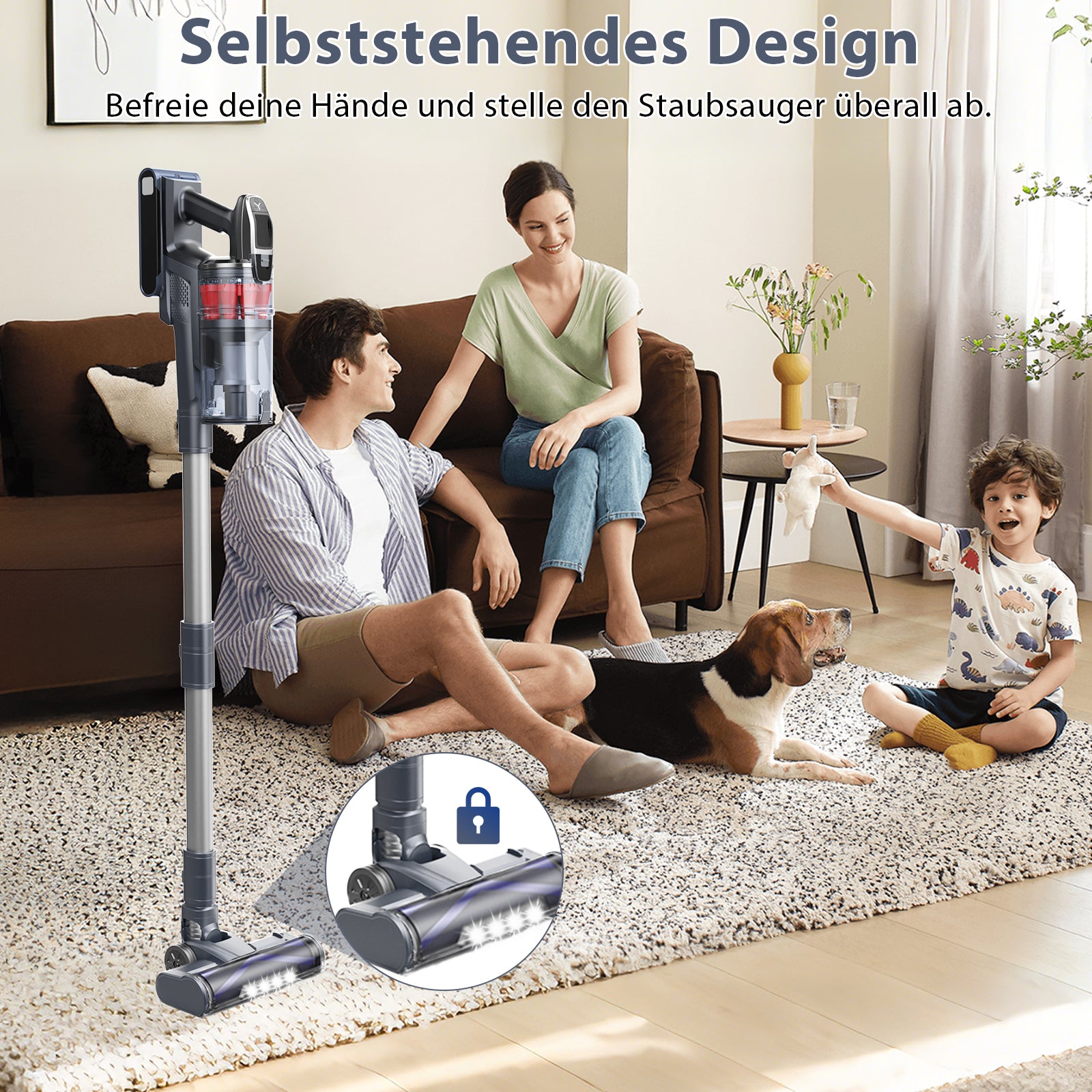 Grenintol Akku-Hand-und Stielstaubsauger 85000Pa Akku Staubsauger,Akku Handstaubsauger,Akkusauger Kabelloser