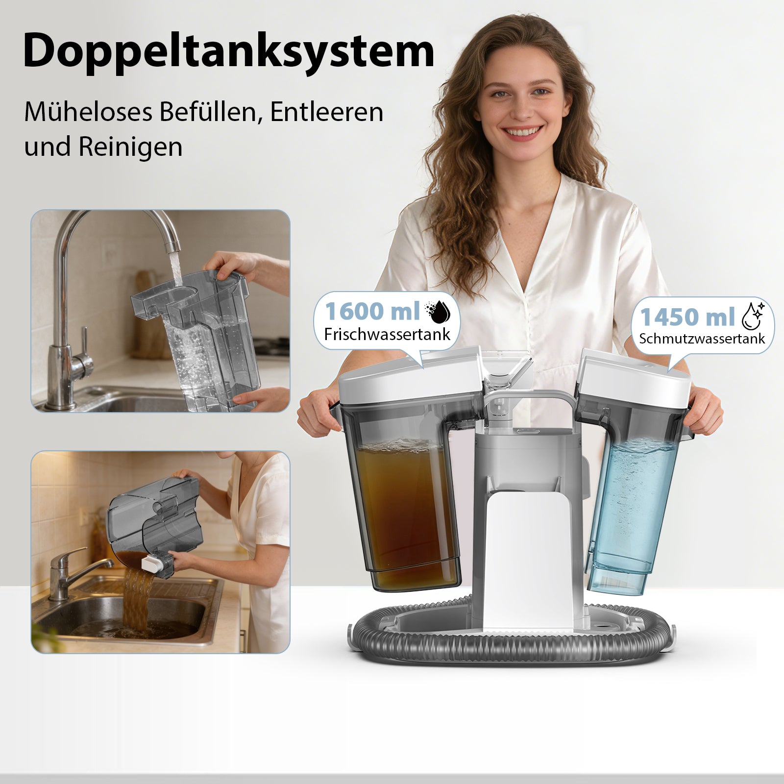 Grenintol C1 Teppichreinigungsgerät 25000pa Waschsauger,Fleckentferner,Teppichreiniger,Polsterreiniger Gerät