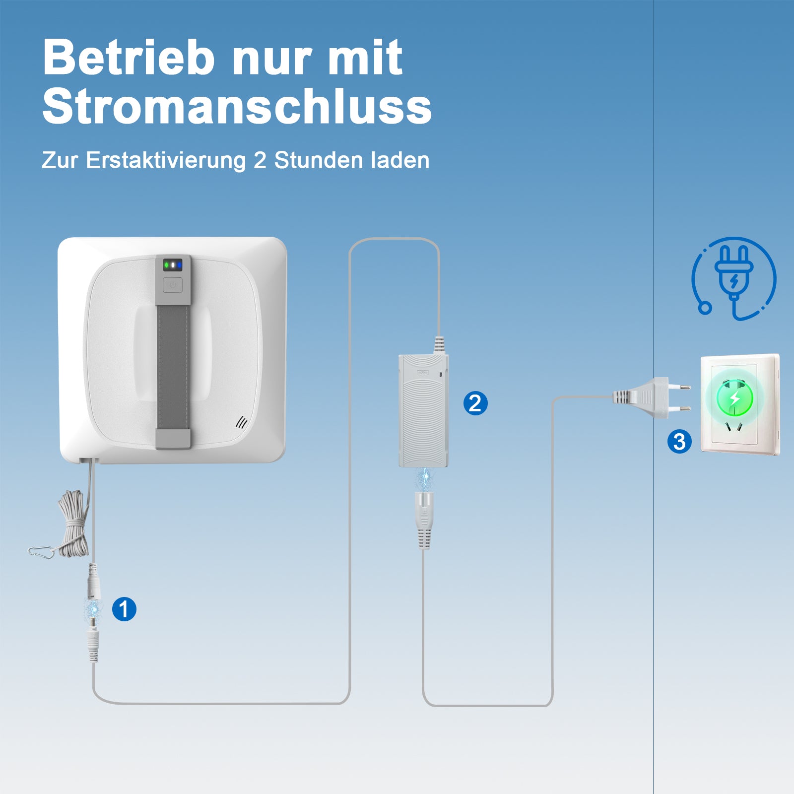 Grenintol Fensterputzroboter Automatischer Fensterputzroboter 8000PA,Fenstersauger mit Water Tank