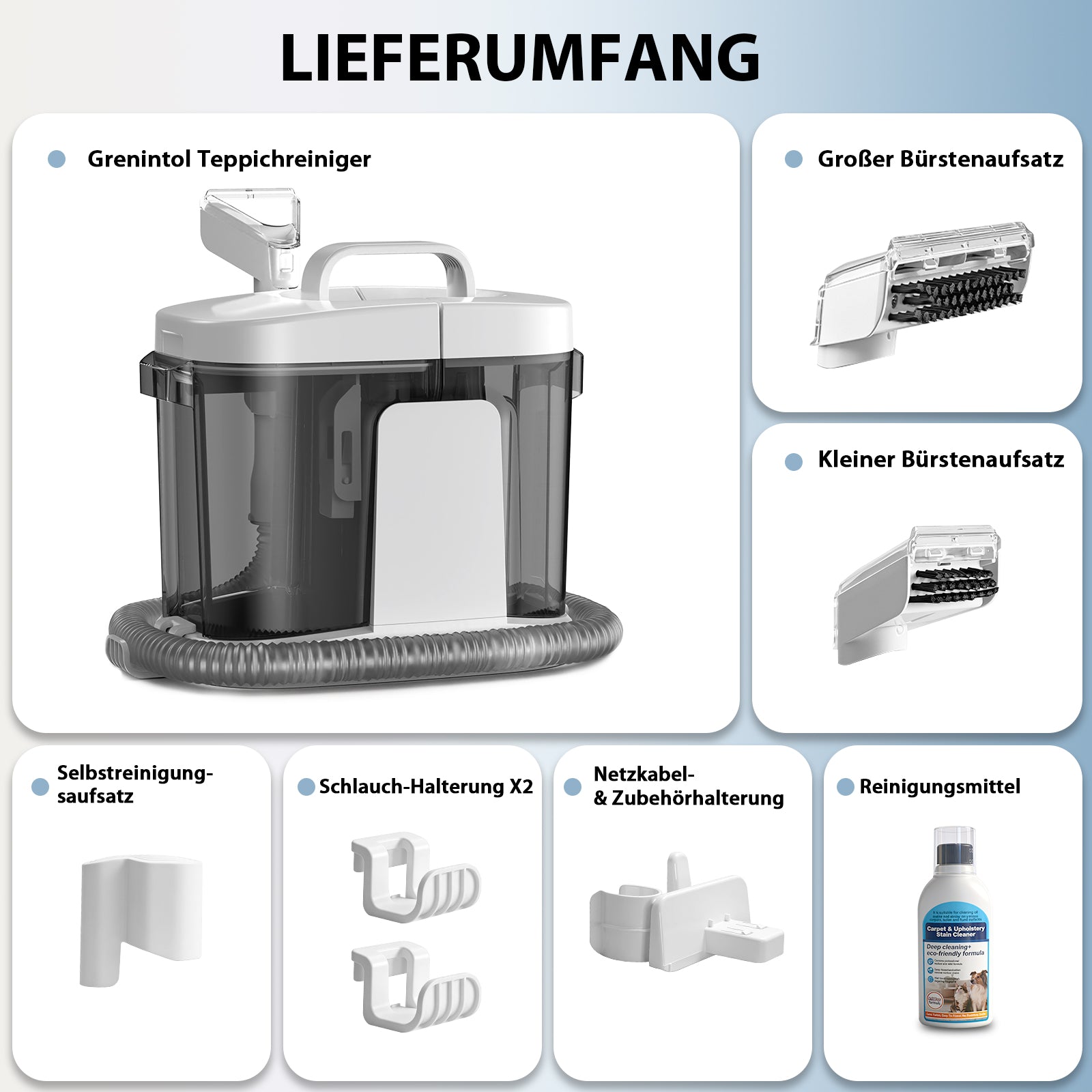 Grenintol C1 Teppichreinigungsgerät 25000pa Waschsauger,Fleckentferner,Teppichreiniger,Polsterreiniger Gerät