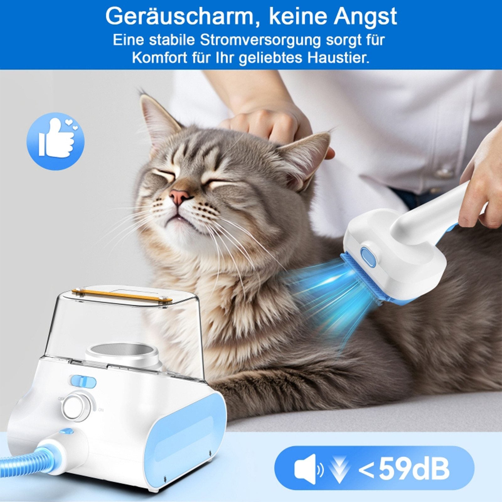 Grenintol P30 Hundeschermaschine mit Tierhaar Staubsauger,4.5L-Haustierpflege,5 in 1 Tierhaarentferner