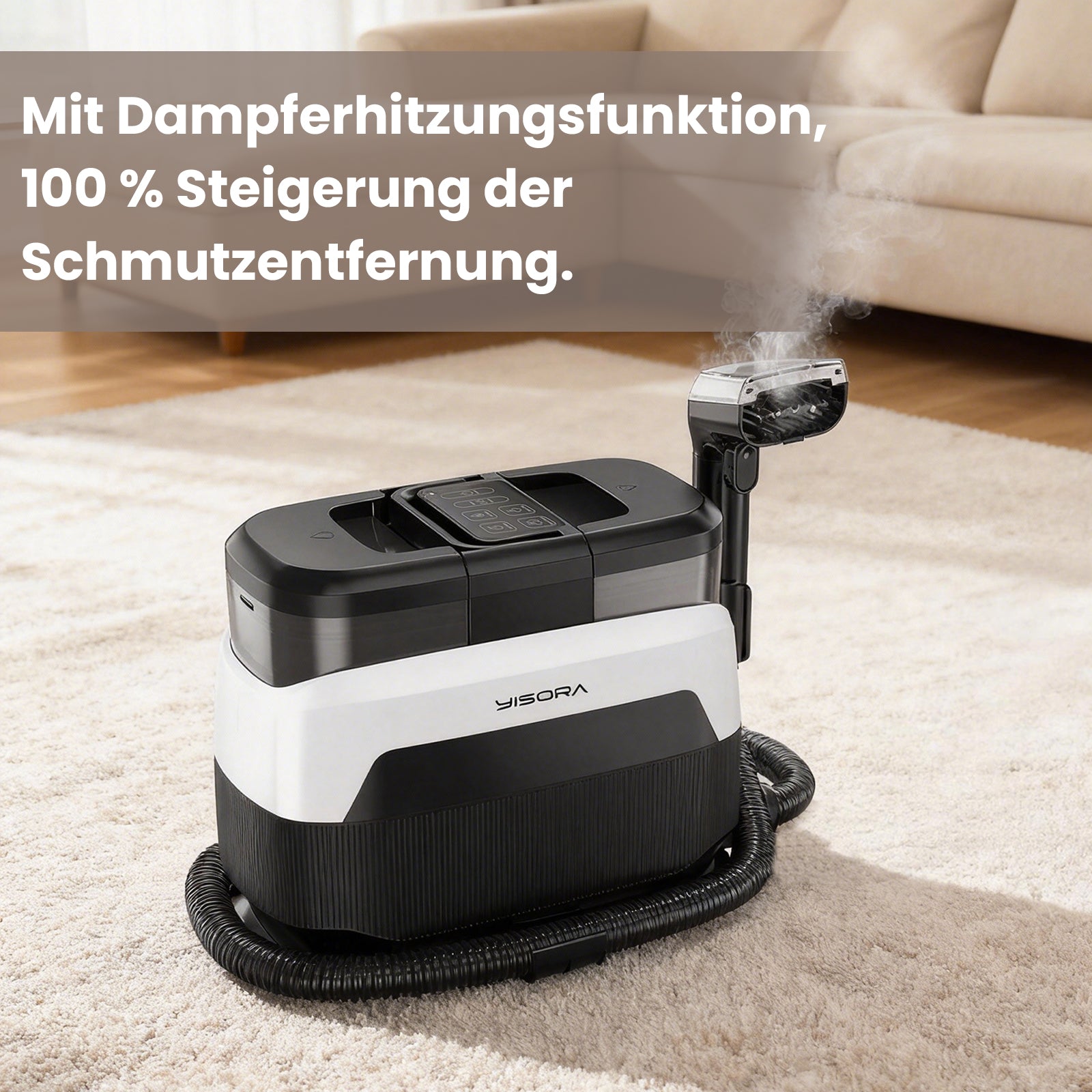 GRENINTOL Teppichreinigungsgerät,Waschsauger,Teppichreiniger,Polsterreiniger Gerät mit Dampferhitzung