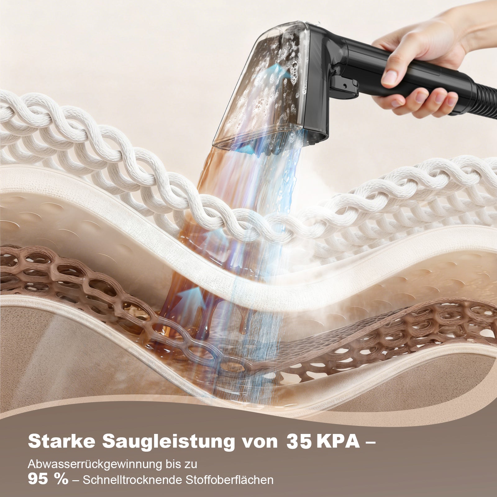 GRENINTOL Teppichreinigungsgerät,Waschsauger,Teppichreiniger,Polsterreiniger Gerät mit Dampferhitzung
