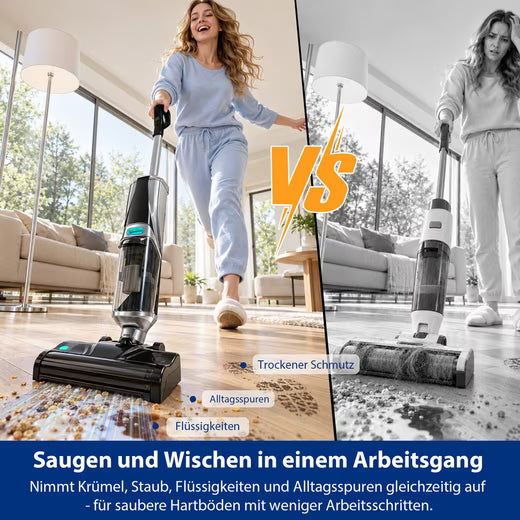 GRENINTOL Nass-Trocken-Akkusauger D2, Nass Trockensauger,intelligent Selbstreinigung Trocknung