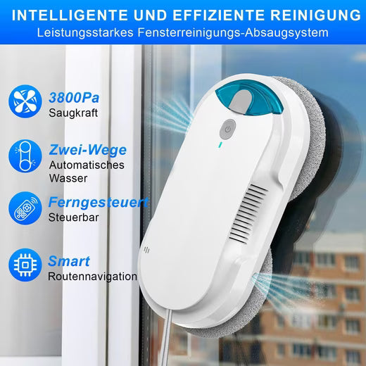 GRENINTOL Fensterputzroboter Automatischer 3800PA,Fenstersauger mit Water Tank