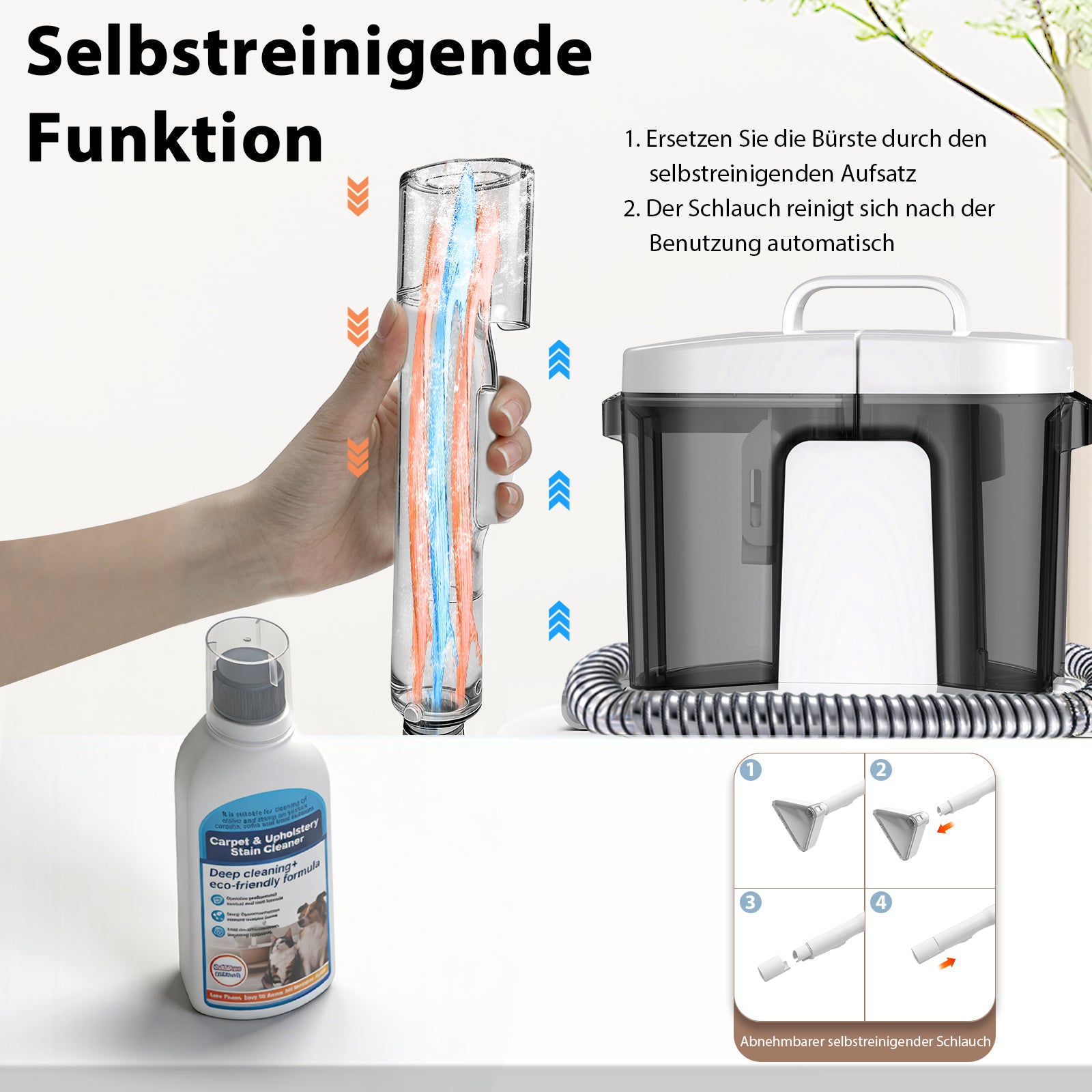 Grenintol C1 Teppichreinigungsgerät 25000pa Waschsauger,Fleckentferner,Teppichreiniger,Polsterreiniger Gerät