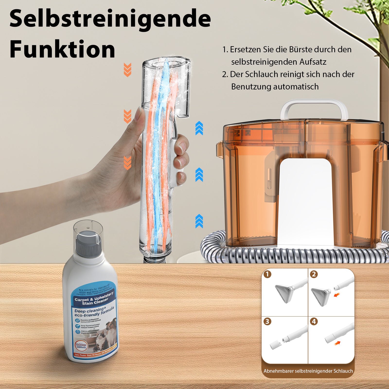 Grenintol C1 Teppichreinigungsgerät 25000pa Waschsauger,Fleckentferner,Teppichreiniger,Polsterreiniger Gerät