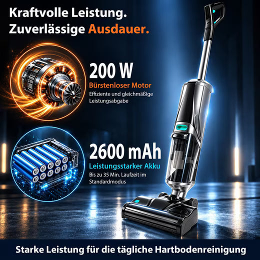 GRENINTOL Nass-Trocken-Akkusauger D2, Nass Trockensauger,intelligent Selbstreinigung Trocknung