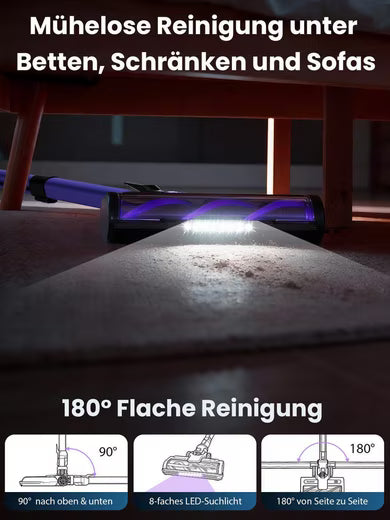 GRENINTOL Akku-Hand-und Stielstaubsauger Akku Staubsauger 75000Pa/500W/60 Min Staubsauger Kabellos