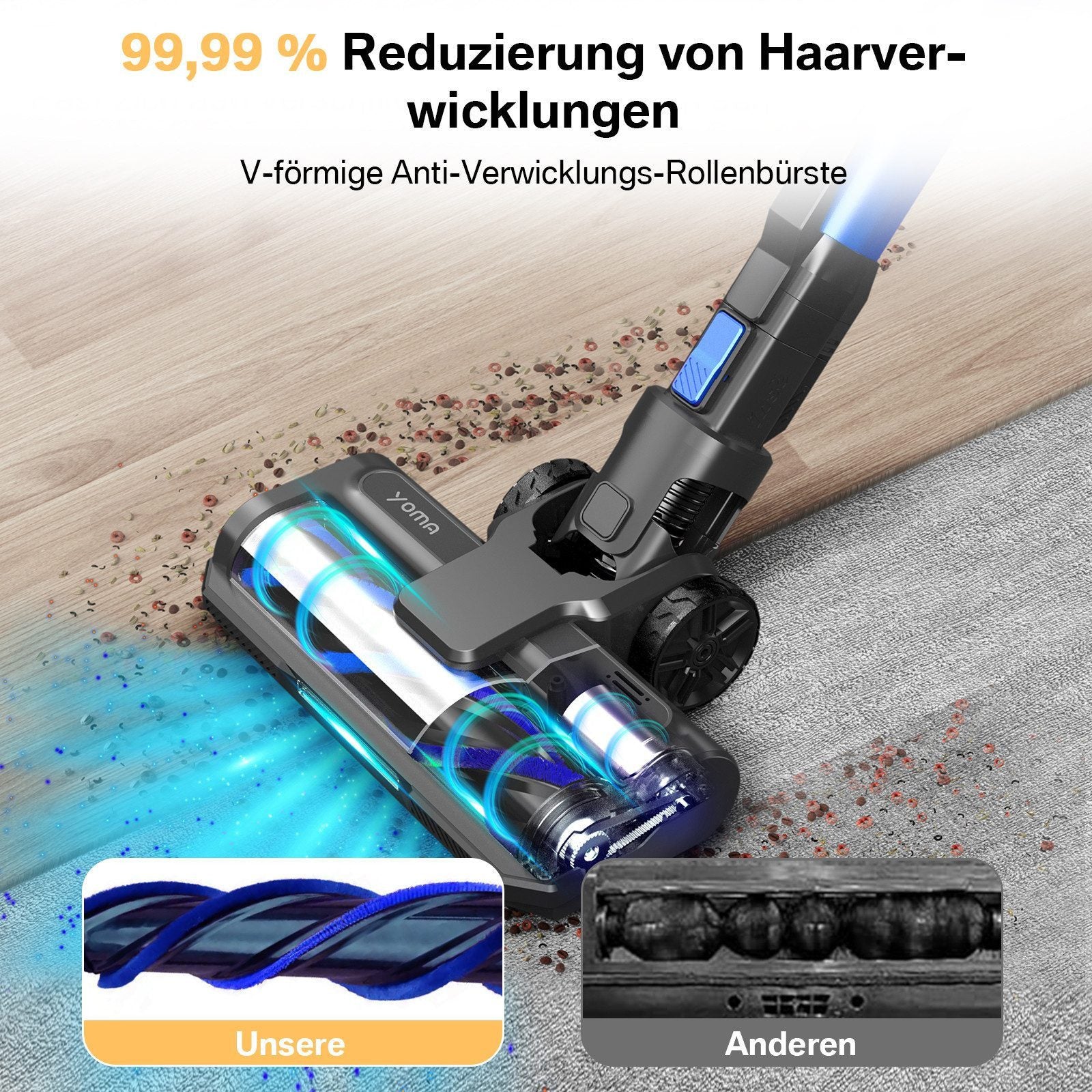 Grenintol S11pro Akku-Hand-und Stielstaubsauger Akku Staubsauger,65000pa,Akku Handstaubsauger,Akkusauger kabellos YOMA