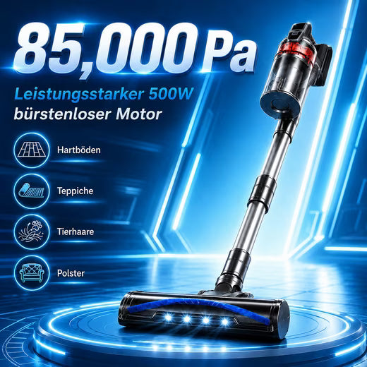 GRENINTOL Akku-Hand-und Stielstaubsauger Akkustaubsauger 85000Pa/65Min, Staubsauger Kabellos mit AUTO-Sensor