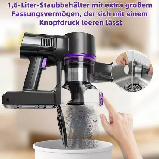 GRENINTOL Akku-Hand-und Stielstaubsauger Akku Staubsauger,65000pa/60min,3 Saugstufen